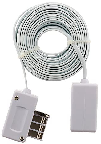 Zenitech - Rallonge Téléphonique Mâle Gigogne/Femelle - 8 Plots - Câble 10 m - Blanc - Compatible Appareils Standards - pour Prise Murale - Fiche Femelle - Raccordement Facile et Sécurisé