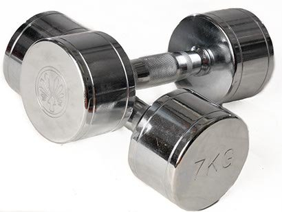 Oliver Chrom Hantel 2 x 7,0 kg Hantelset Kurzhanteln Fitness Aerobic Training