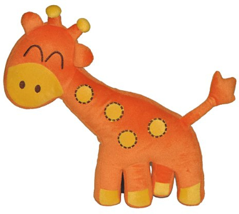 alles-meine.de GmbH Kissen 37 cm * 42 cm Kuschelkissen Giraffe orange Tier Tiere bunt - groß sehr weich Kinder Schmusekissen