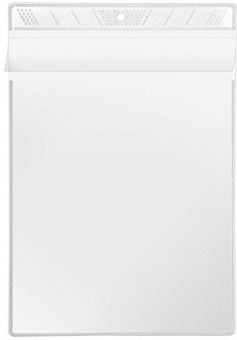 VELOFLEX - Sichttasche DIN A5 PP mit Überfallklappe 10 Stück | Glasklare PP-Folie 140 my, 163 × 215 mm, mittige Lochung und Überfallklappe für Hochformat