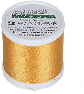 Madeira 9845 – – 1670 2-lagig Polyneon Polyester Stickgarn, 40 wt/135D 440 YD, Gold