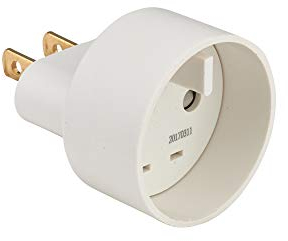 DEBFLEX - Adaptateur France/USA - Adaptateur de Voyage 2 Pôles 10/16A - Pour Brancher Fiche Française sur Prise Américaine - Blanc