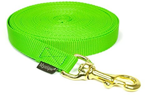Mystique Nylon Schleppleine 20mm neon grün 30m messing Karabinerhaken