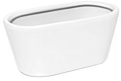 Keramik Blumentopf Piano weiss Pflanzkasten Blumenschale Schale oval Länge 16.5 cm
