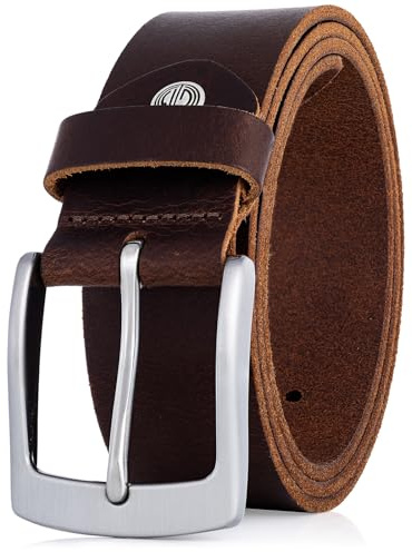 LINDENMANN Gürtel Herren Ledergürtel Herren Gürtel Herren, Vollrindleder, Büffelleder 4 mm, in 3 Farben, cognac/dunkelbraun/schwarz