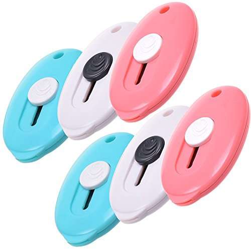 Lot de 6 mini rétractable couteau utilitaire Box Cutter ouvre-lettres, couleur aléatoire pour