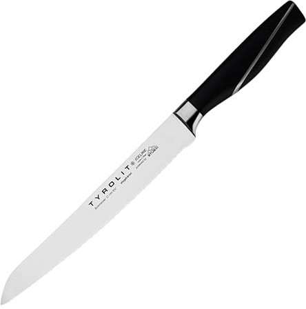 Tyrolit LIFE Brotmesser 21cm, mit Wellenschliff, mehrfach eisgehärtet, aus einem Stück rostfreiem Edelstahl geschmiedet