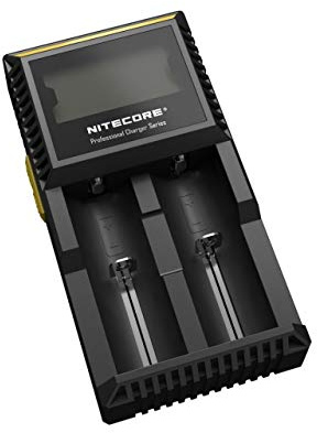 Nitecore Ladegerät D2EU Digicharger D2 Li-Ion Lader EU-Version mit LCD Display, 100-240V, Li-Ion