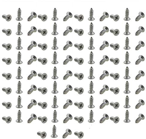 304 Stainless Steel Phillips Flat Head Sheet Metal Screws Self-Tapping Screws (100, M2.6X8mm)
