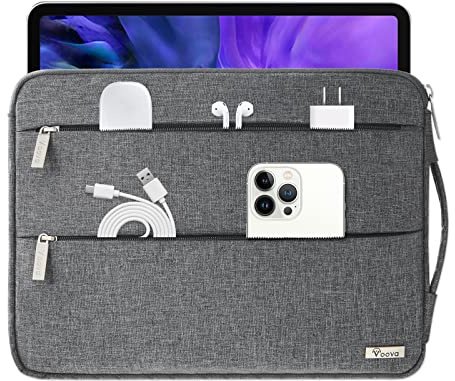 Voova Laptop Hülle 15.6 15,6 16 Zoll Wasserdicht Laptophülle Tablet Tasche mit Handgriff Laptop Sleeve Notebook Case für MacBook Air Pro Dell HP iPad Laptoptasche Dunkelgrau