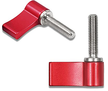 LEONTOOL 2 Pcs M5 20mm Male Threading Rotating Knob Adjustable Thumb Lever Screw with Single Wing for Camera Equipment(Red)