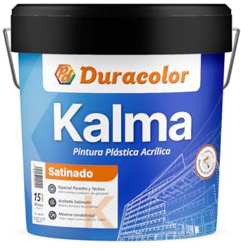 Pintura Kalma Satinada - Color Blanco - 4 Litros - Pintura Plástica Vinílica - No Amarillea - Revestimiento Lavable - Aplicación en Interiores - Duracolor