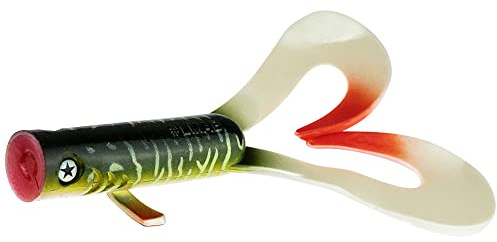 LMAB Drunk Dancer 15 cm & 23 cm - Doppel-Twister Angelköder - Gummiköder für: Hecht & Zander - Hechtköder Zanderköder - Kunstköder Twinler Pike (23 cm, Esox Emil)