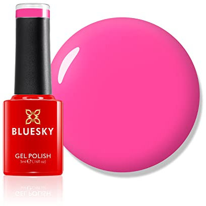 Bluesky Gel Nail Polish, Peachy Pink, Mini, Neon14, Pink, Hot Pink, Long Lasting, Chip Resistant, 5ml (Requires Drying Under UV LED Lamp)