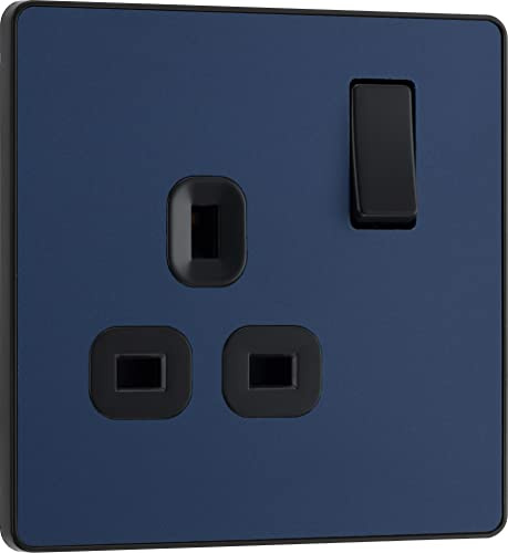 BG Electricals Evolve Prise de courant à interrupteur unique Bleu mat 13 A