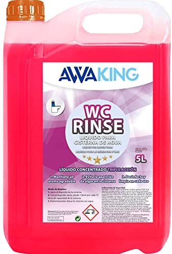 AWAKING Liquide WC Chimique Rinse 5L | Additif pour Réservoir Eau Propre | Rinçage Frais et Efficace | Réduit les Traces | Pour Toilettes Chimiques Mobile ou Portable