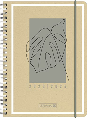 BRUNNEN Schülerkalender „Jungle Leaf“ 2023/2024 2 Seiten = 1 Woche A5 natur