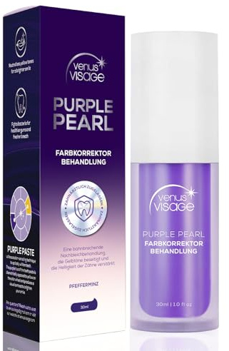 VIVISAGE Pasta de Dientes Morada Blanqueadora – Blanqueador Dental Violeta – Dentífrico Dientes Blancos – Pasta Dental Sabor Menta para Blanquear Dientes y Eliminar Manchas (30 ml)