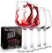 ParaCity Calici da vino, bicchieri da vino soffiati a bocca, vetro trasparente, con manico lungo per vino rosso e bianco, regali di Natale, bicchieri da vino rosso da 12 oz per donne, uomini