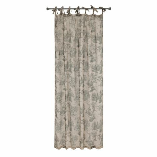 Loberon Gardine Dedwen, grau/leinen | Klassische Toile-de-Jouy Motive, Grau/Leinen, Luftig & Leicht – Leinen/Baumwolle