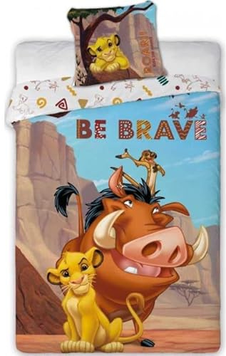 arlis Bettwäsche Disney Der König der Löwen, 1 Bettbezug + 1 Kissenbezug, 100 % Baumwolle (140 x 200 cm, Bettwäsche Der König der Löwen)