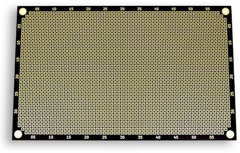 PROTOPATCH® Premium Lochrasterplatine | 160 x 100 mm | Doppelseitig | Quadratische Pads | Schwarz | NPTH | 2,54 mm Rastermaß
