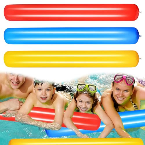 3 Pcs Nouilles de Piscine Mousse, Frite Piscine Mousse, Frite Piscine Mousse Enfant, Jouet De Piscine Creux Durable pour Enfants Et Adultes - pour Le Bain, L'entraînement De Natation, L'aquasport (A)
