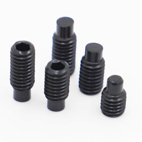 M2,5 M3 M4 M5 M6 M8 M10 M12 M14 M16 DIN915 Schwarz 12,9 Stahl Sechskant-Innensechskant-Gewindestifte mit Dog Point Grub Convex End Bolts(Color:45mm,Size:M8 10pcs)
