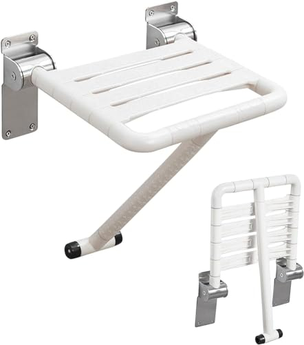 Klappbarer Duschsitz Für Die Wandmontage Badewannensitz Mit Stützfüßen Duschklappsitz Zusammenklappbar Dusche Sitzgelegenheit Stuhl Badestuhl Für Schwangere, Senioren, Behindert