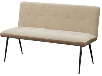 HTI living Bank 3-Sitzer Antikbraun/Taupe Joschka Sitzbank Küchenbank