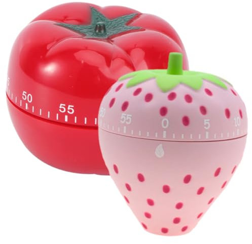 Amosfun 2 Pz Timer kitchen items ore di contaminuti meccanico per le uova orologio da tavolo orologio magnetico sveglie accessori da cucina kawaii fornitura cucina addominali