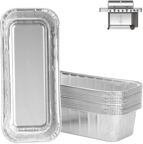 WEBROIL 6498 6417 - Bandejas recogedoras de grasa para Weber Genesis II 400 y 600, forros de bandeja de aluminio para parrilla de gas Weber de 28 pulgadas/36 pulgadas, para Weber 400/600 Summit Series