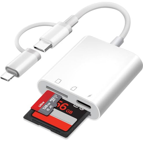 Loydia Lettore schede SD USB C SD Card Reader, Adattatore per Schede di Memoria da SD a Lightning, Adattatore Scheda SD per iPhone, Lightning to SD Card Camera Reader per Schede SD/SDHC/SDXC/Micro SD