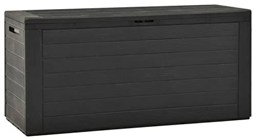 ShGaxin Gartenbox Anthrazit 116x44x55 cm, Kissenbox Outdoor WassBerdicht, Auflagenbox, Aufbewahrungsbox, Terrassenschrank, Gartentruhe, Gartenkiste, Garten Aufbewahrung - 49445