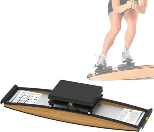 YJKKZQLB Ski-Trainingsgerät, Snowboard, Ski-Trainingsgerät, Indoor-Simulations-Skiruder-Aerobic-Gerät, mit Gehstock, für Taillen-, Bauch- und Beintrainingsgerät