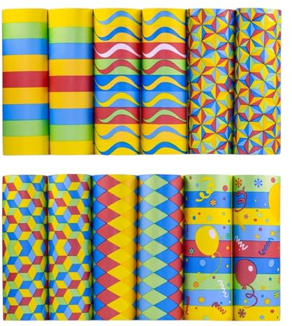 ARKRAFT Stelle filanti Carta FSC Confezione rotori da 36 Pezzi 6 Colori Diversi per Carnevale Compleanno (P36 Mix)