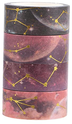 STOBOK 4piezas Cinta Washi Decorativa De Unidades Fácil De Usar para Manualidades y Decoración