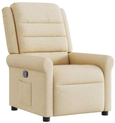 vidaXL Reclinerfåtölj gräddvit tyg