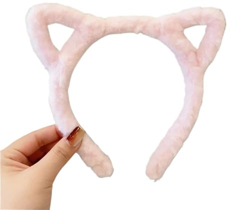 UYFRD Bandeau Lolita avec oreilles de chat en peluche pour filles - Serre-tête en fourrure de dessin animé pour femme - Cosplay - Accessoires pour cheveux coréens (rose)