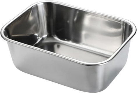 Ciieeo Stainless Steel Deep Square Bucket Plate Hot Pot Preparation Plate for Kitchen Serving