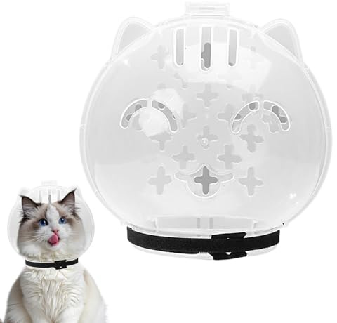 Atmungsaktiver Maulkorb Für Katzen, Anti-Biss-Maulkorbmaske Zur Fellpflege, Transparente Kätzchen-Mundabdeckung, Verstellbare Maulkörbe Mit Kapuze Zum Baden, Oder Krallenschneiden Von Kätzchen, L.