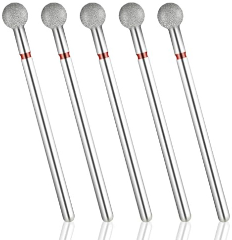5 Stück bits für nagelfräser, rund nagelfräser bits, fräser nägel aufsätze, aufsätze, Nagelhautbohrer, Diamant Kugelfräser Set für Maniküre Schmuck Glas Keramik Gel Polier Werkzeuge