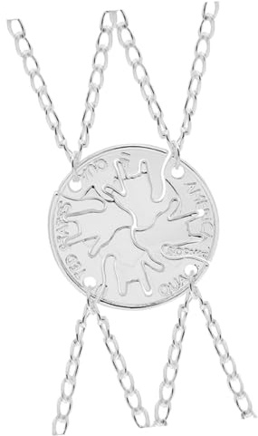 WRITWAA 4 Piezas Collar de Amistad para Personas Cadena de Graduación Collar de Novia Plata