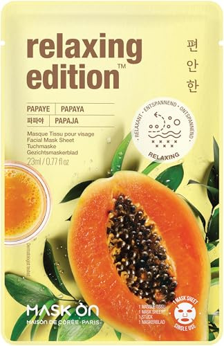 MASK ON Masque facial avec papaye - Masque relaxant - 1 masque
