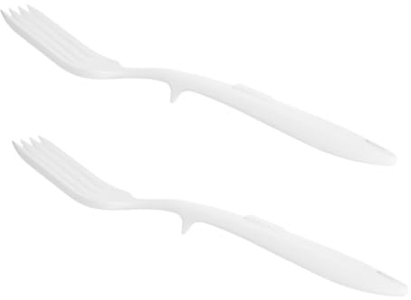 VERDANVERSE Tenedores de Pasta de Silicona Flexible 2 Piezas Mango Largo Resistente al Calor para Mezclar y Servir, Herramienta Segura para Cocina y Repostería, Apto Uso Diario y Limpieza