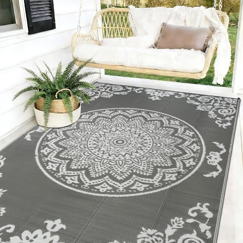 Homcomodar Tappeto per esterni, resistente alle intemperie, 120 x 180 cm, per esterni, balcone, lavabile, in plastica, resistente ai raggi UV, per giardino, patio, balcone, terrazza, piscina, cortile