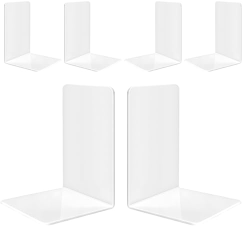 6er-Pack Acryl-Buchstützen – rutschfest, stabil und leicht zu reinigen – ideal für Kinder, Schule und Büro