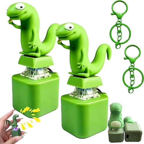 Portachiavi Lucertola con Suono e Luce LED, Fidget Toy Antistress Ricaricabile, Simpatico Gadget Elettronico da Taschino per Alleviare l'Ansia, Regalo Divertente per Bambini e Adulti in Ufficio (2Pcs)