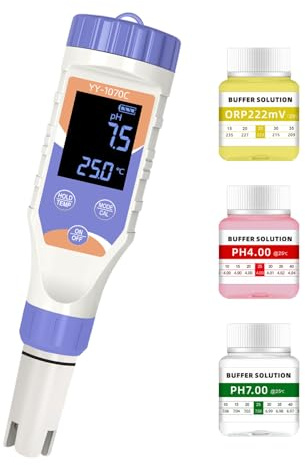 7-in-1 Digitaler Pool-Wassertester – Chlor, pH, Salz, ORP, EC, TDS & Temperatur – für Salzwasserpools, Whirlpools, Spas, Aquarien & Hydroponik – Sicheres & gesundes Schwimmen