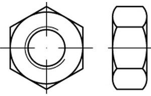 ISO 8673 8 schwarz Sechskantmuttern, ISO-Typ 1, mit metrischem Feingewinde - Abmessung: M60x4 (1 Stück)